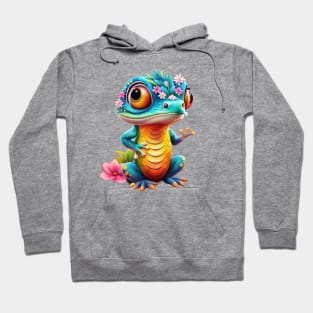 Lizard's Floral Fantasy Hoodie